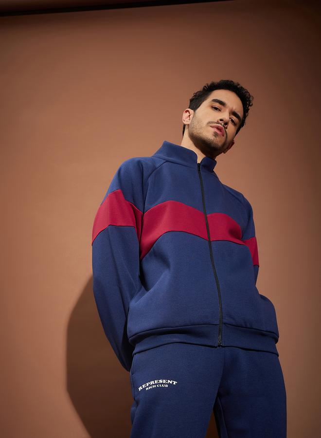 Mascln Sassafras Color Block Zip Through Oversized Sweatshirt by Styli  - Image 2