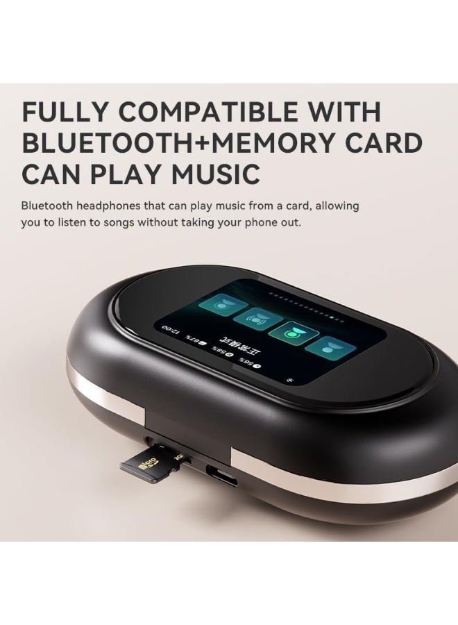 Jliyru Open-Ear Bluetooth Headphones, Wireless Earbuds with LED Display Charging Case for Standalone Music Playback, 60H Playtime, 14.2mm Titanium Driver, ENC Call, Secure Ear Hook for Running Workout Travel - Image 2