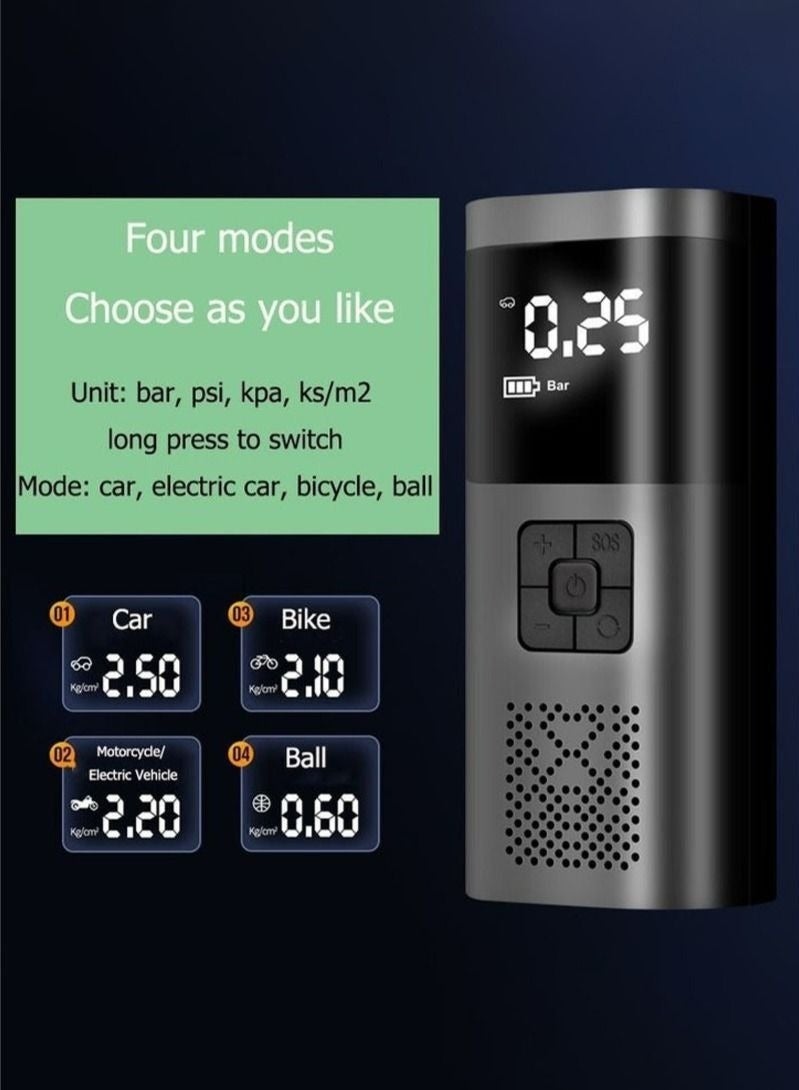 كيلا مضخة نفخ إطارات السيارة المحمولة بضغط هواء 150 رطل لكل بوصة مربعة، نفخ سريع مع شاشة LCD مزدوجة [لاسلكية وقوية] مضخة إطارات كهربائية لإطارات السيارة والدراجات النارية والكرة - Image 4