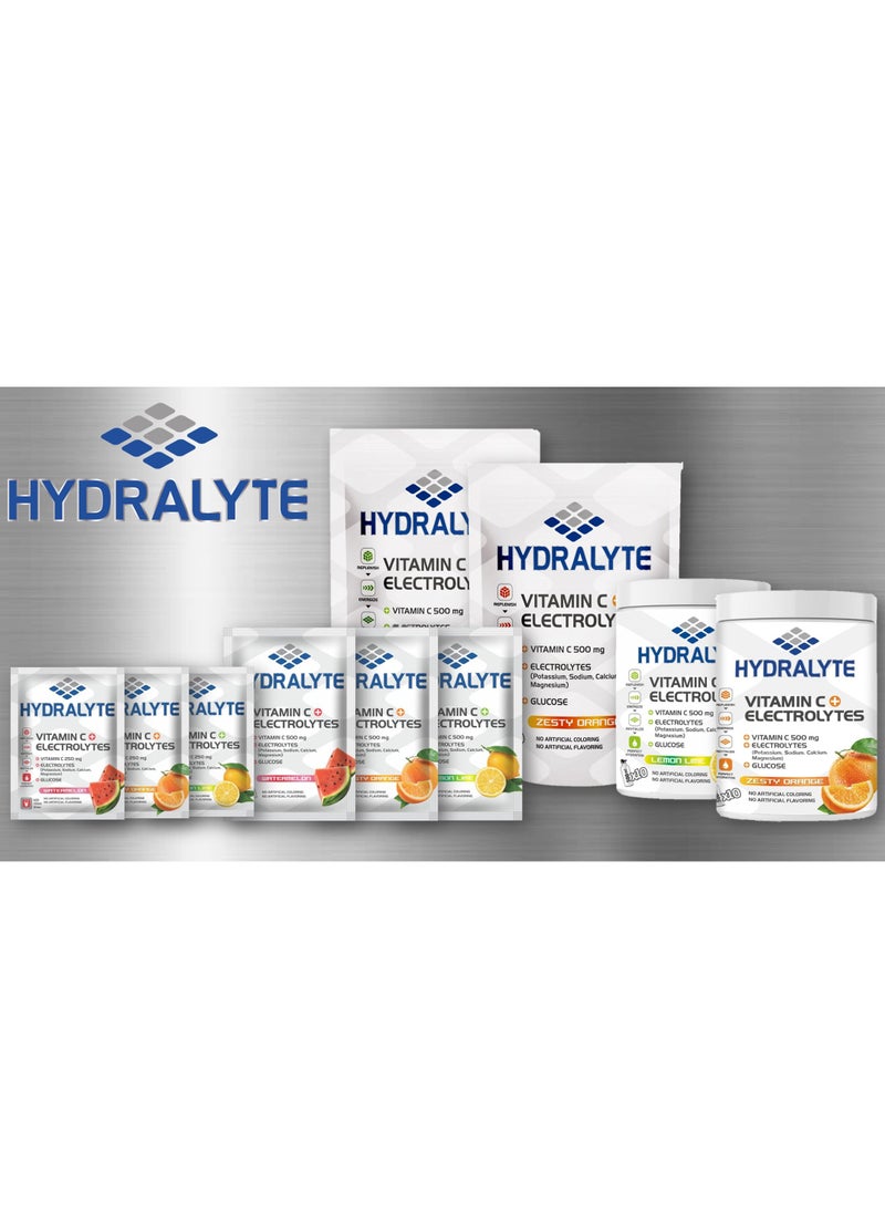 Hydralyte - Hydralyte Vitamin C + Electrolyte Hydration Sports Drink Powder Mix | 1 Sachet make 500ml | Natural Electrolyte Replacement Supplement for Rapid Hydration | Lemon Flavor, 20 gm - Image 1