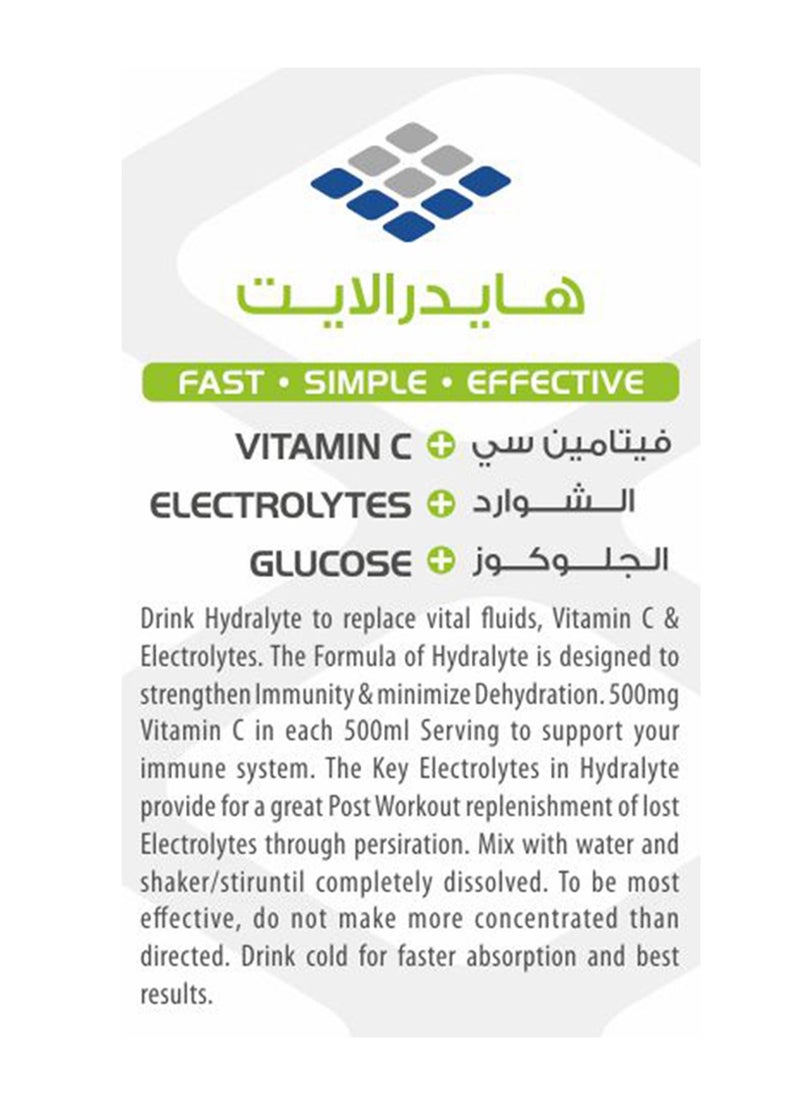 Hydralyte - Hydralyte Vitamin C + Electrolyte Hydration Sports Drink Powder Mix | 1 Sachet make 500ml | Natural Electrolyte Replacement Supplement for Rapid Hydration | Lemon Flavor, 20 gm - Image 1