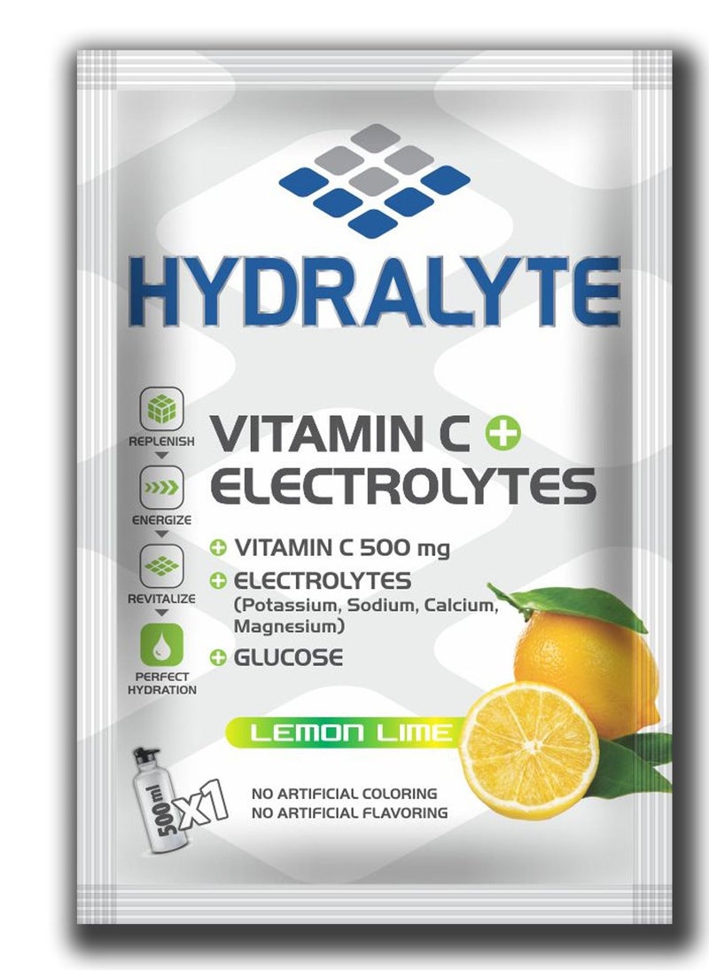 Hydralyte - Hydralyte Vitamin C + Electrolyte Hydration Sports Drink Powder Mix | 1 Sachet make 500ml | Natural Electrolyte Replacement Supplement for Rapid Hydration | Lemon Flavor, 20 gm - Image 1