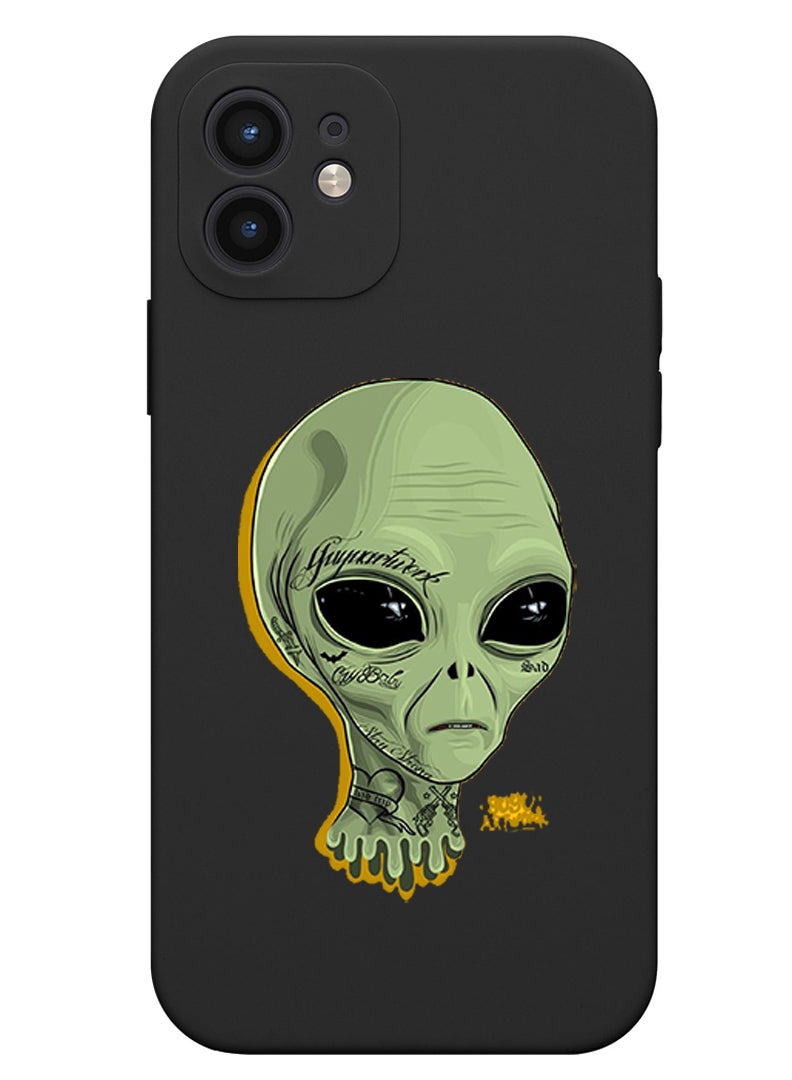 Theodor Protective Slim Fit Case Liquid Silicone Cover with Full Body Protection Anti-Scratch Shockproof Case For iPhone 12 Black  - Allah copy - Image 1