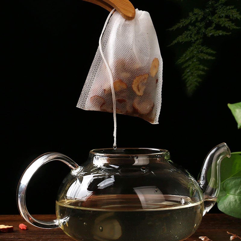 Fenshine 400 Pcs Tea Filter Bags Disposable Empty Tea Bags Drawstring Seal Tea Infusers Bag for Loose Leaf Teal - Image 2