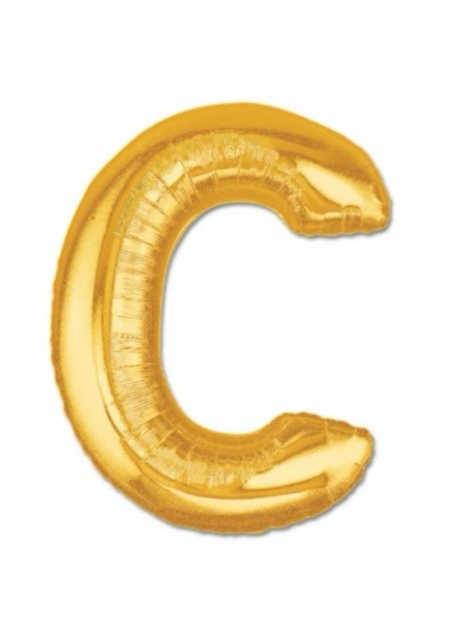 بالون حرف C الذهبي منفوخ بالهيليوم
