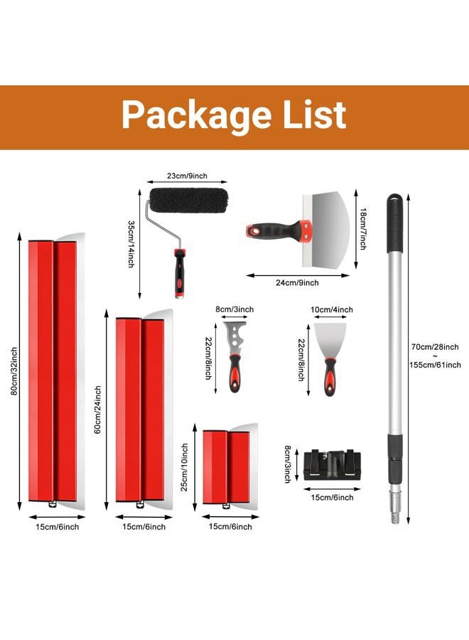 DEKEones Drywall Skimming Blade Set with Skimming Blades, Compound Roller,Taping Knife and Extension Handle for Smoothing Wall and Ceiling - Image 2