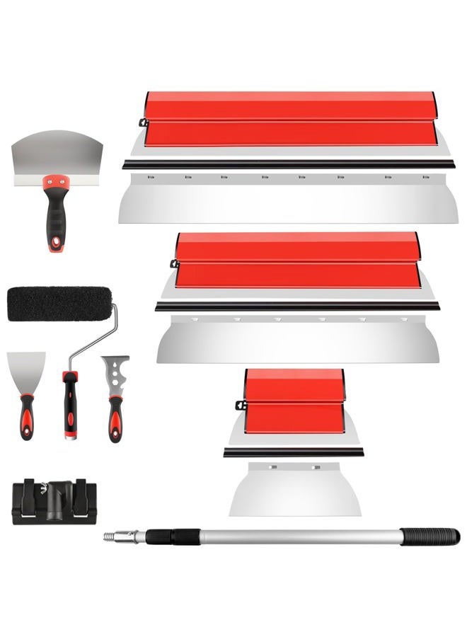 DEKEones Drywall Skimming Blade Set with Skimming Blades, Compound Roller,Taping Knife and Extension Handle for Smoothing Wall and Ceiling - Image 1