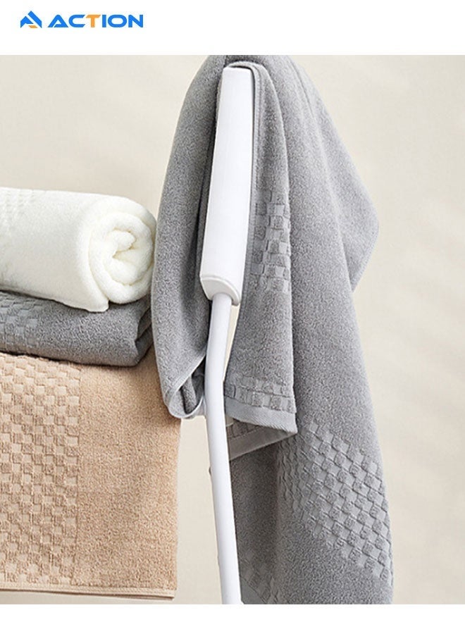 ACTION Large Pure Cotton Bath Towel, Grey - Image 3
