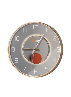 MODI Wall Clock,12" Silent Round Battery Operated Silent Quartz Clock,3D Curved Glass Large Wall Clock for Office, Home, Kitchen, Bedroom, School, Living Room Bathroom, (Silver)  - Image 1