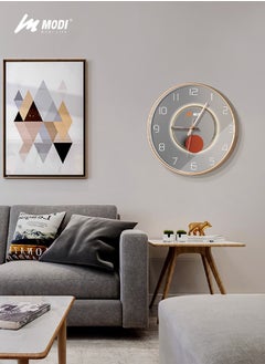 MODI Wall Clock,12" Silent Round Battery Operated Silent Quartz Clock,3D Curved Glass Large Wall Clock for Office, Home, Kitchen, Bedroom, School, Living Room Bathroom, (Silver)  - Image 3