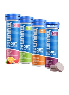 Nuun Sport Electrolyte Tablets for Proactive Hydration, Mixed Citrus Berry Flavors, 4 Pack (40 Servings) 
