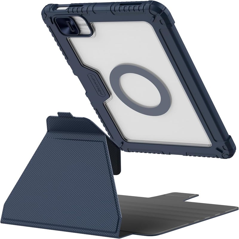 Nillkin Bumper Snapsafe Pu Leather Case Designed For Apple Ipad 10/10.9 2022, Pen Holder/Shockproof/Detachable Case/ 360-Degree Rotary/Rear Camera Slide Cover - Blue - Image 1