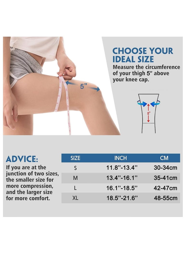 SOLARAE Professional Knee Brace, 2 Pack XL Knee Compression Sleeve Support, Knee Protector Pads for Running Basketball, Knee Pain Relief and Support, Meniscus Tear ACL Arthritis, Ligament Injury Recovery - Image 2