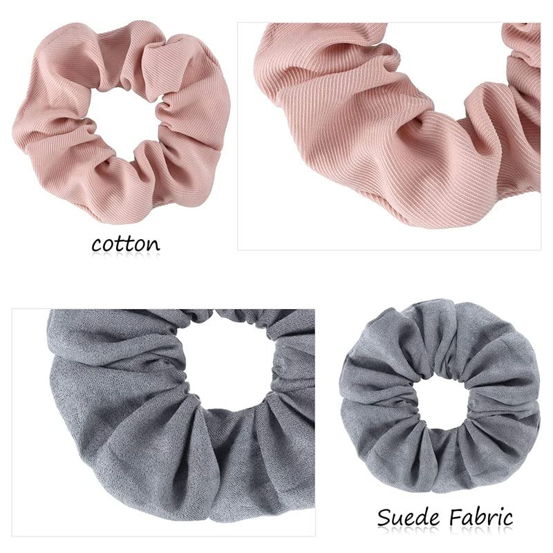 FAMEZA 9 Pieces Matte Scrunchies Hair Ties Thick Elastic Hair Bands Scrunchy Soft Small Colorful Hair Ropes Ponytail Holders Hair Accessories for Women Girls - Image 4