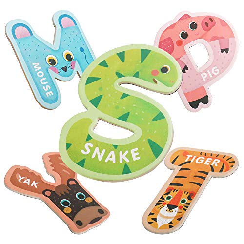 JOCHA JOCHA ABC Letter Cute Animals Fridge Jumbo Large Alphabet Magnets Preschool Learning Spelling Stick Refrigerator Magnetic Uppercase Colorful Game Toys Set for Kids Toddlers 3 4 5 Years Old 