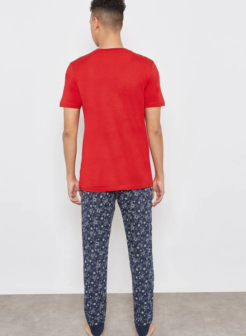 NEW LOOK Reindeer Pyjama Set
