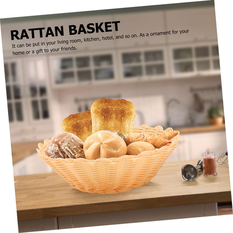 Small 18x7cm Woven Fruit Basket Set 2 Pieces Kitchen Tabletop Organizer - Image 5