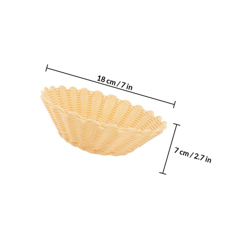 Small 18x7cm Woven Fruit Basket Set 2 Pieces Kitchen Tabletop Organizer - Image 3