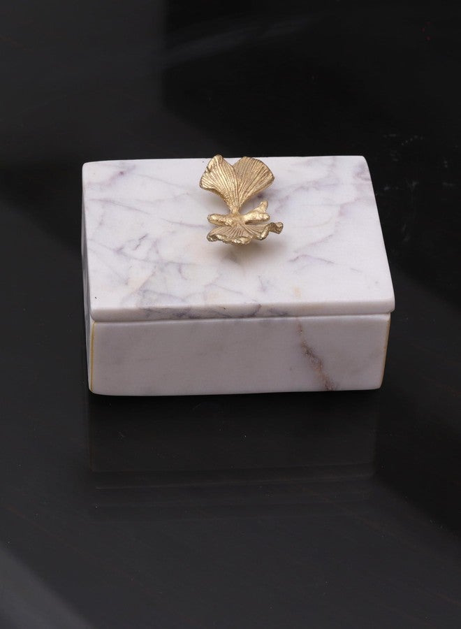 DECORAGE White Marble Jewelry Box | Jewel Case with Gold Butterfly Handle | Long Lasting Multipurpose Organizer for Jewelry, Dry Fruits, Chocolates & Keepsakes | Premium Home Décor Gift Box - Image 5