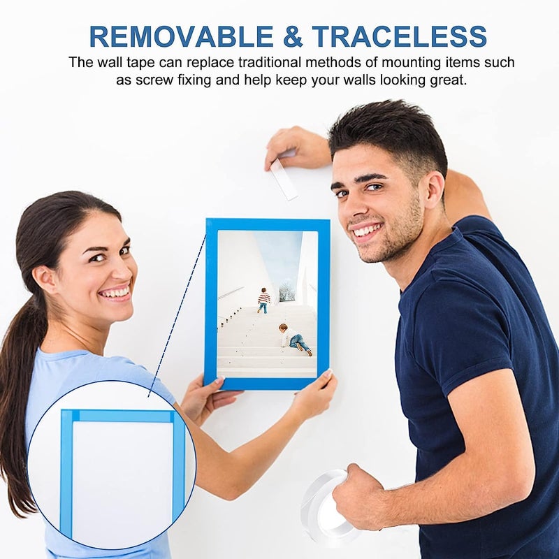 Goodern 2 Pcs 5M Multipurpose Double Sided Adhesive Tape Set,Adjustable Nano Mounting Tape,Home Transparent Tape Durable Kitchen Wall Sticker Adhesive Tape Nano Carpet Two Sides Clear Mounting Tools - Image 2