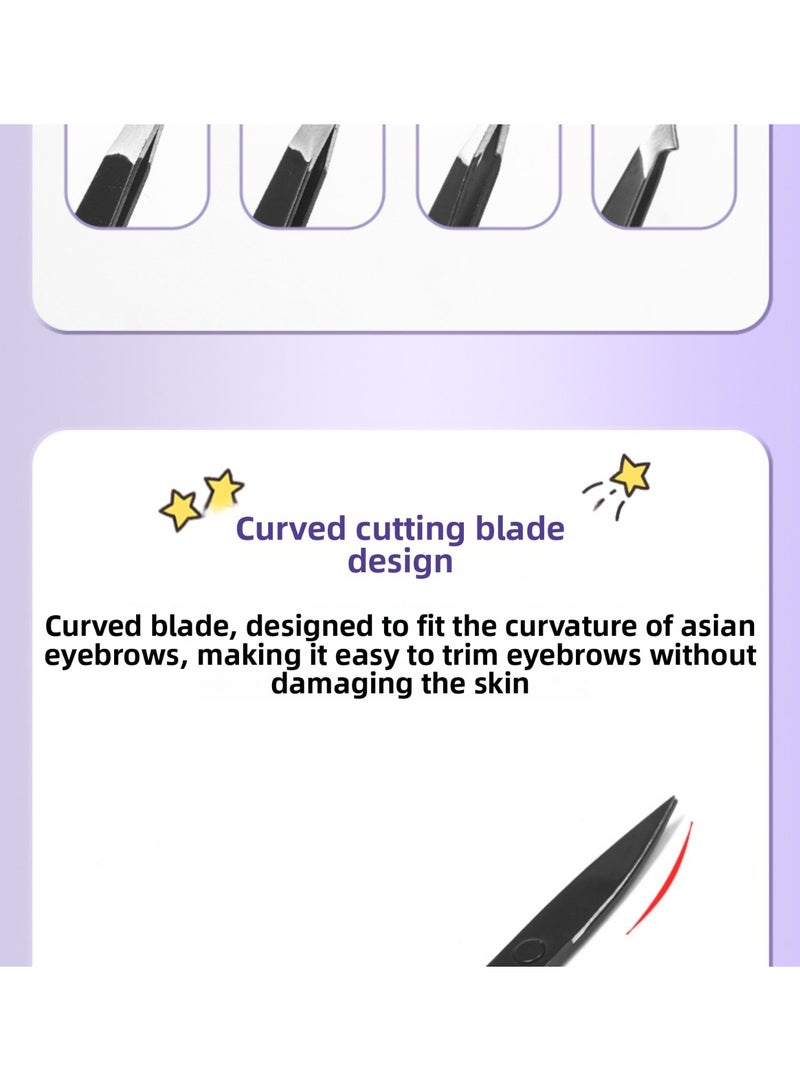 Tweezers Set 6 in 1 - Professional Stainless Steel Eyebrow Tweezers Kit for Women & Men, Precision Ingrown Hair Removal, Splinter, Facial Hair, with Travel Case (White) - Image 5
