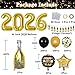 KALOR New Years Eve Party Supplies 2026 Huge 2026 Balloons Black Gold Banner Bottle Goblet Star Balloons Tassels Hanging for New Years Eve Party Decorations - Image 4