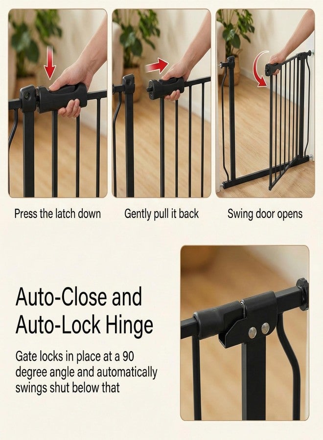 COSEND 24-27 Inch Narrow Baby Gate, Tension Pet Dog Gates Indoor for Stairs Doorways, Black Metal Safety Gate Indoor for Kids and Pets - Image 5
