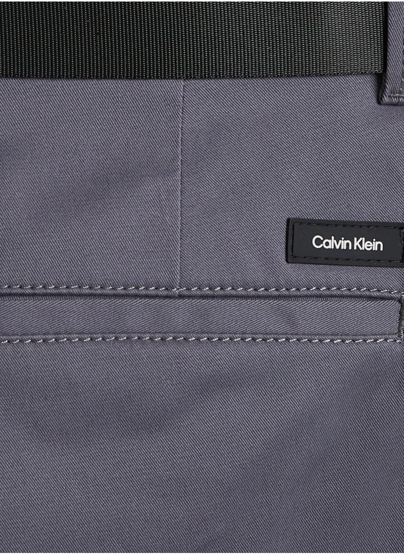 CALVIN KLEIN Modern Twill Slim Shorts With Belt