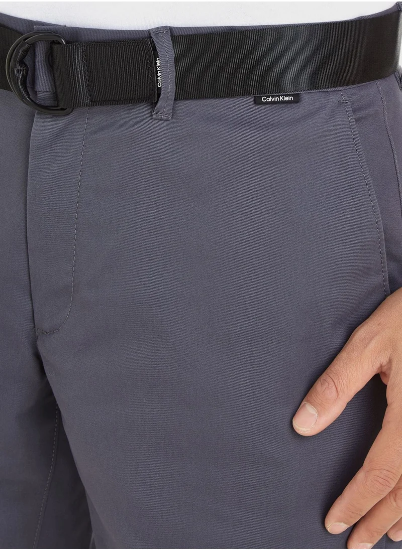 CALVIN KLEIN Modern Twill Slim Shorts With Belt
