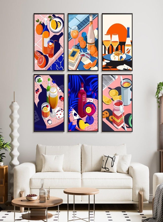 مجموعة أوفيتو للرسم بالأرقام، 6 قطع، للبالغين المبتدئين - 10×14 بوصة، مجموعة رسم بالأرقام على قماش، مجموعة رسم بالأرقام بالألوان الزيتية والأكريليك، مثالية كهدية أو لتزيين المنزل - Image 2