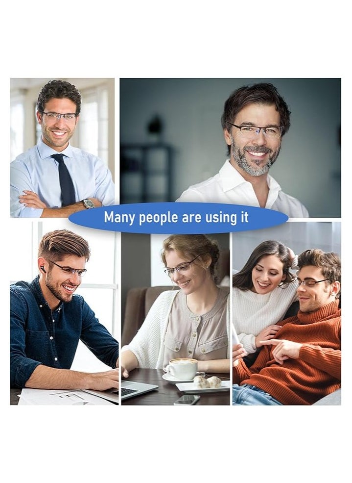 Reading Glasses for Men, Lightweight Metal Half Frame Blue Light Blocking Computer Readers