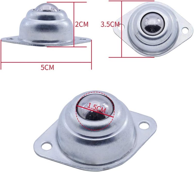 DGQ 5/8" Swivel Ball Caster Roller Transfers Set of 6 Swivel Ball Castor Furniture Trolley Screw Mounted Round Casters - Image 4