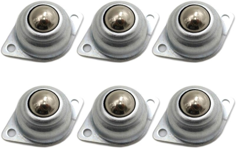 DGQ 5/8" Swivel Ball Caster Roller Transfers Set of 6 Swivel Ball Castor Furniture Trolley Screw Mounted Round Casters - Image 1