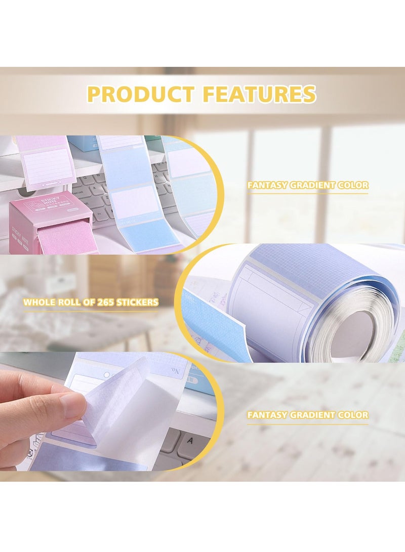 Excefore 2 Sticky Notes Roll Tape Dispensers - 512 Sheets of 1.7 x 2.4 Inch Full Adhesive Sticky Notes - Self-Stick Memo Pads for Noting and Writing (Blue & Green) - Image 3