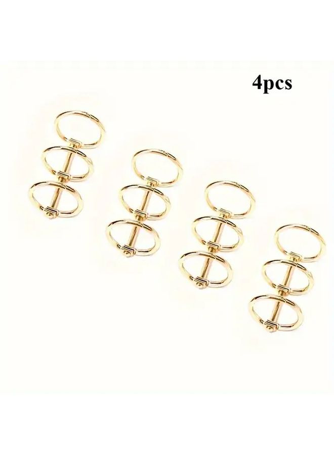 Golden 4pcs 3 Ring Metal Binders Durable Iron Organizer For Notebooks Photo Albums DIY Crafts - Image 2