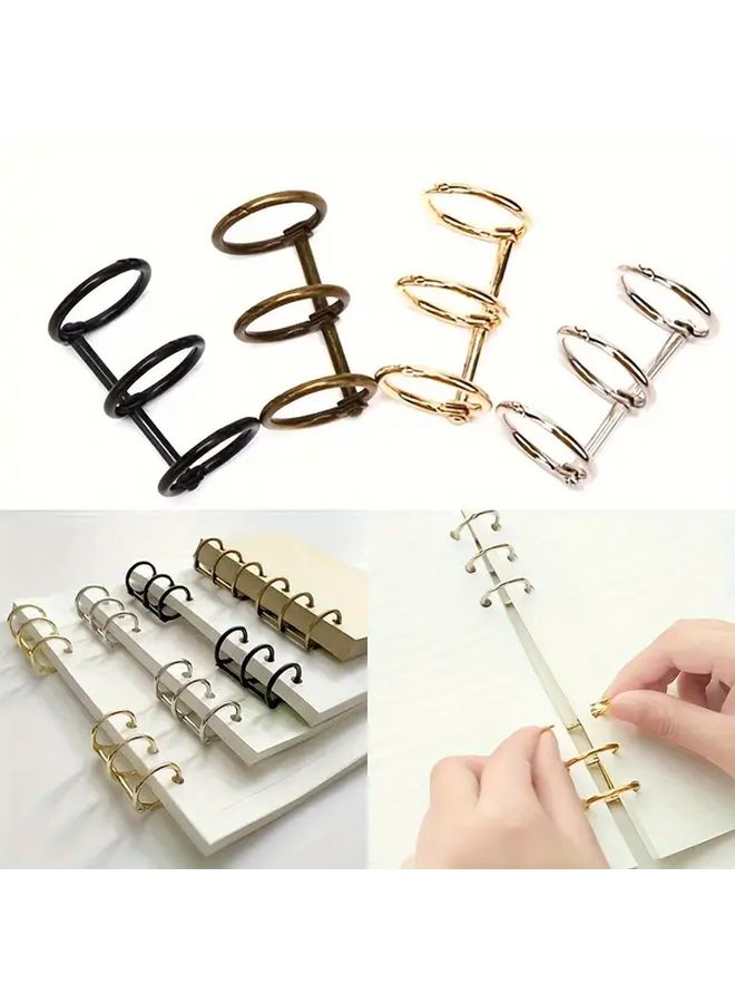 Golden 4pcs 3 Ring Metal Binders Durable Iron Organizer For Notebooks Photo Albums DIY Crafts - Image 1