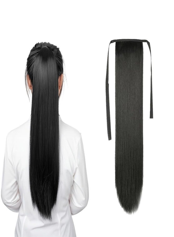 Pinaka Silky Soft Ribbon Hair Extensions And Wigs Women Straight Hair Extension For Women Hair Volume, Black color - Image 1