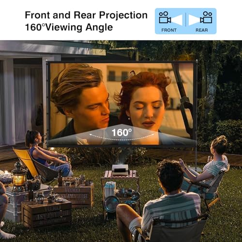 STWUI Outdoor Projector Screen with Stand - 120 Inch Portable Projector Screen Indoor and Outdoor Projector Screens 16:9 4K HD Wrinkle Free Lightweight Movie Screen with Carry Bag,Enioy Movie Nights - Image 5
