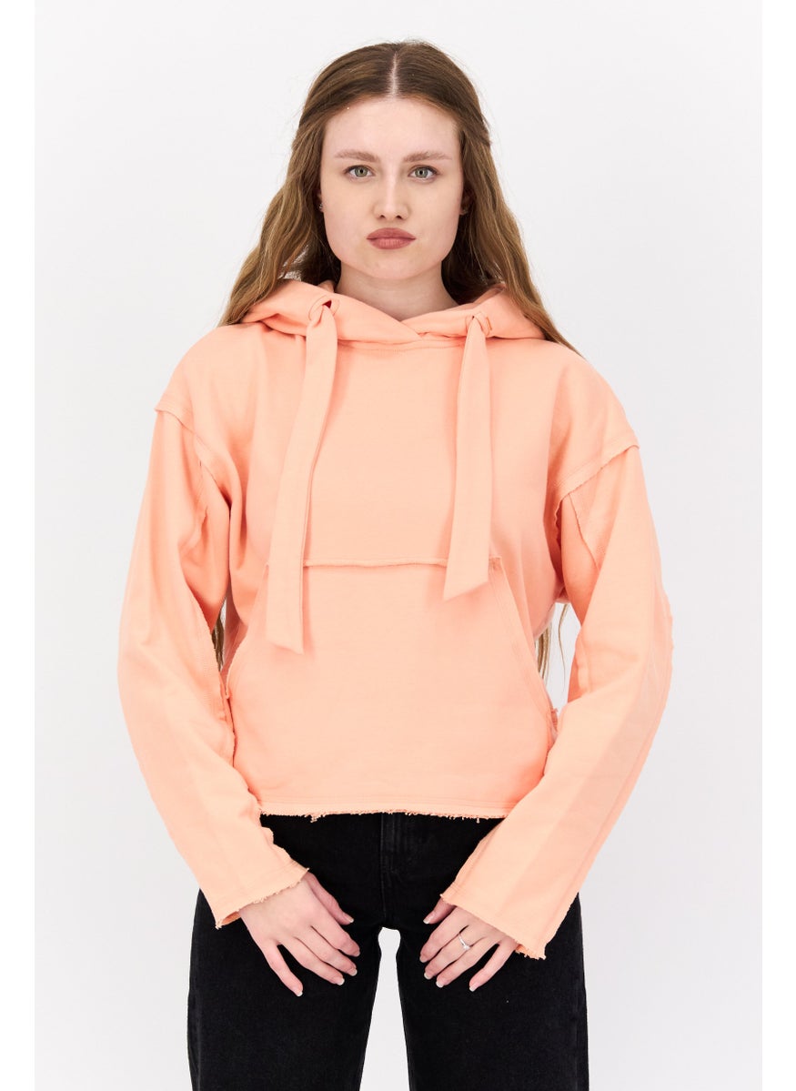 Women Embroidered Logo Hooded Sweatshirt, Apricot - pzsku/Z8D703FCD379048CF1DFAZ/45/_/1737642579/80f2870a-1d82-4ae0-baa2-459100040161