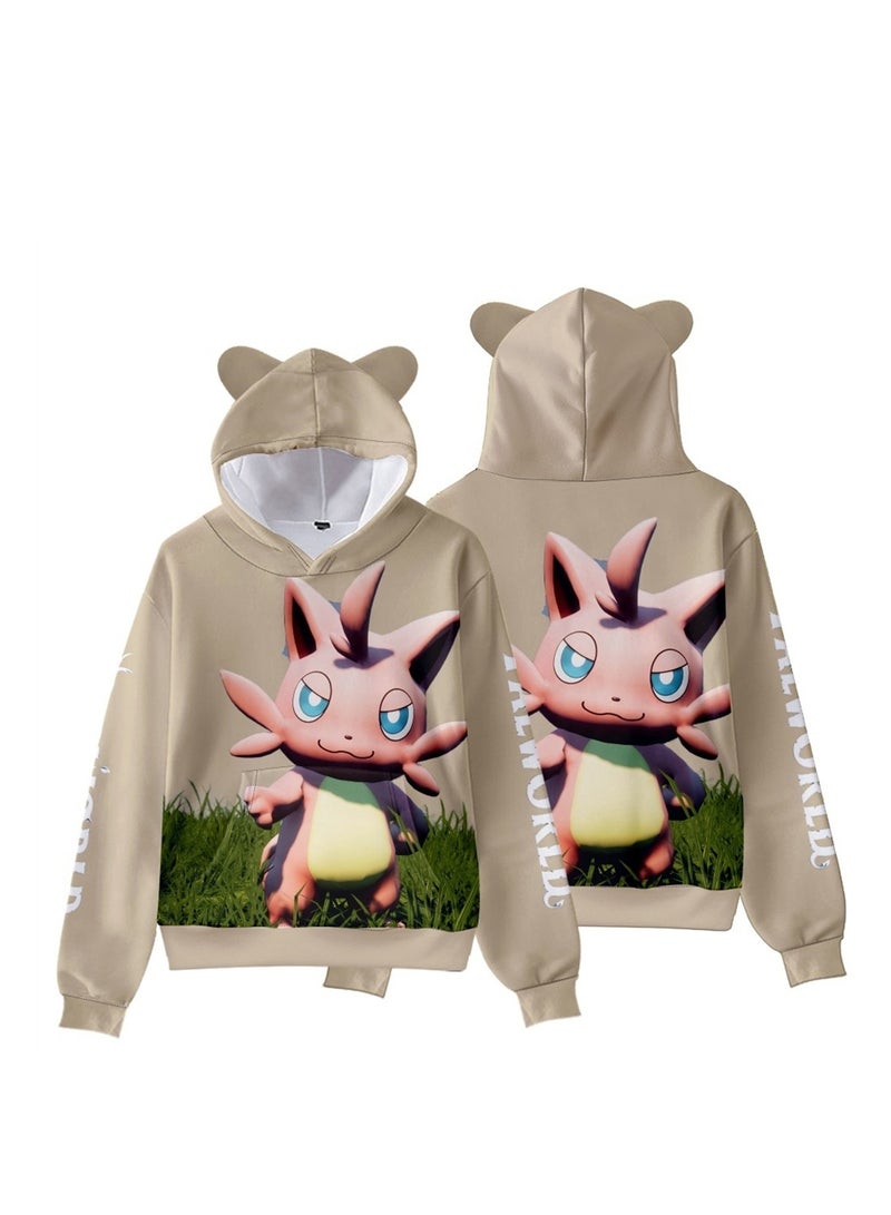 Palworld Phantom Beast Pallu 3D Digital Printing Cat Ears Hooded Sweatshirt - Image 4