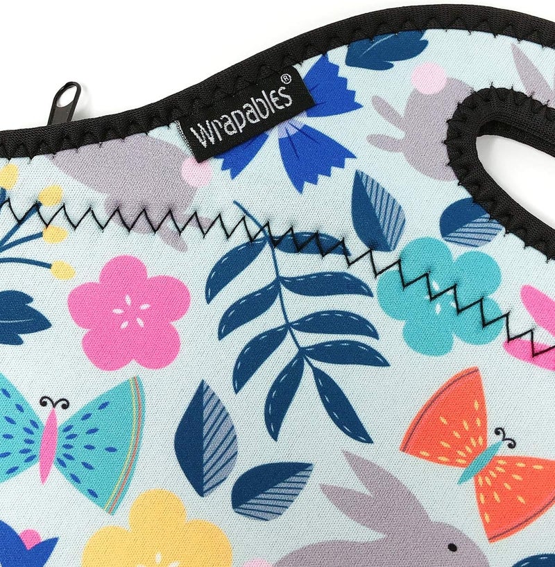 Wrapables Insulated Neoprene Lunch Bag Floral Rabbits - Image 5