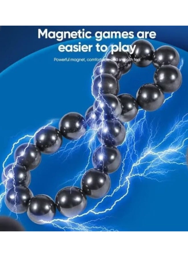 Magnetic Chess Game, Battle Chess Game with Magnets, Magnetic Chess, Travel Checkers Puzzle Game, Portable Chess Game for 20 Ball Family Version - Image 2