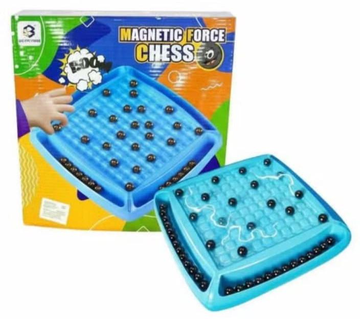 Magnetic Chess Game, Battle Chess Game with Magnets, Magnetic Chess, Travel Checkers Puzzle Game, Portable Chess Game for 20 Ball Family Version - Image 1