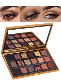 OCHEAL Empowered Eyeshadow Palette Multicolour, 18 Colors Matte Shimmer Glitter Multi Reflective Shades Ultra Pigmented Makeup Eye Shadow Powder Waterproof Eye Shadow  - Image 1