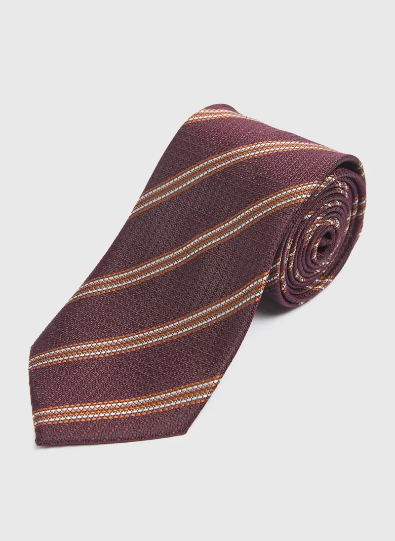 Matalan Taylor & Wright Burgundy Striped Tie