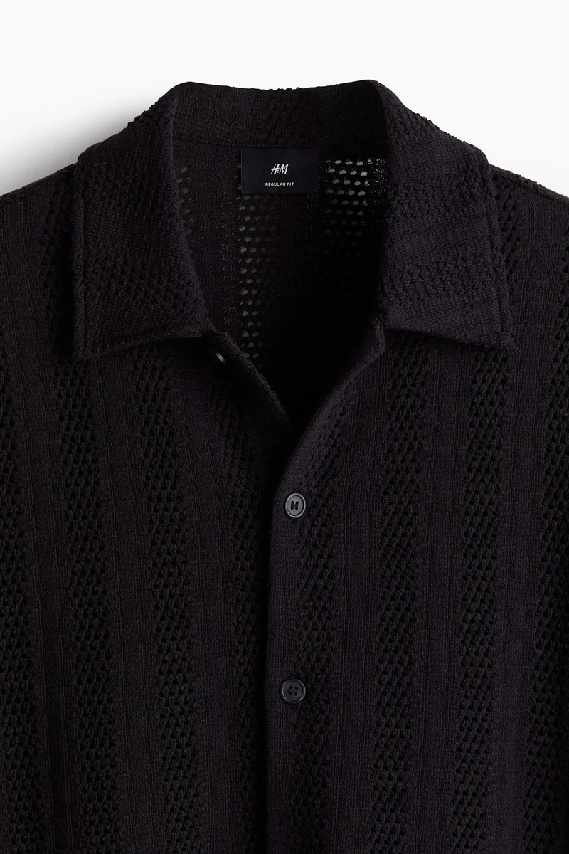 اتش اند ام Regular Fit Jacquard-knit shirt