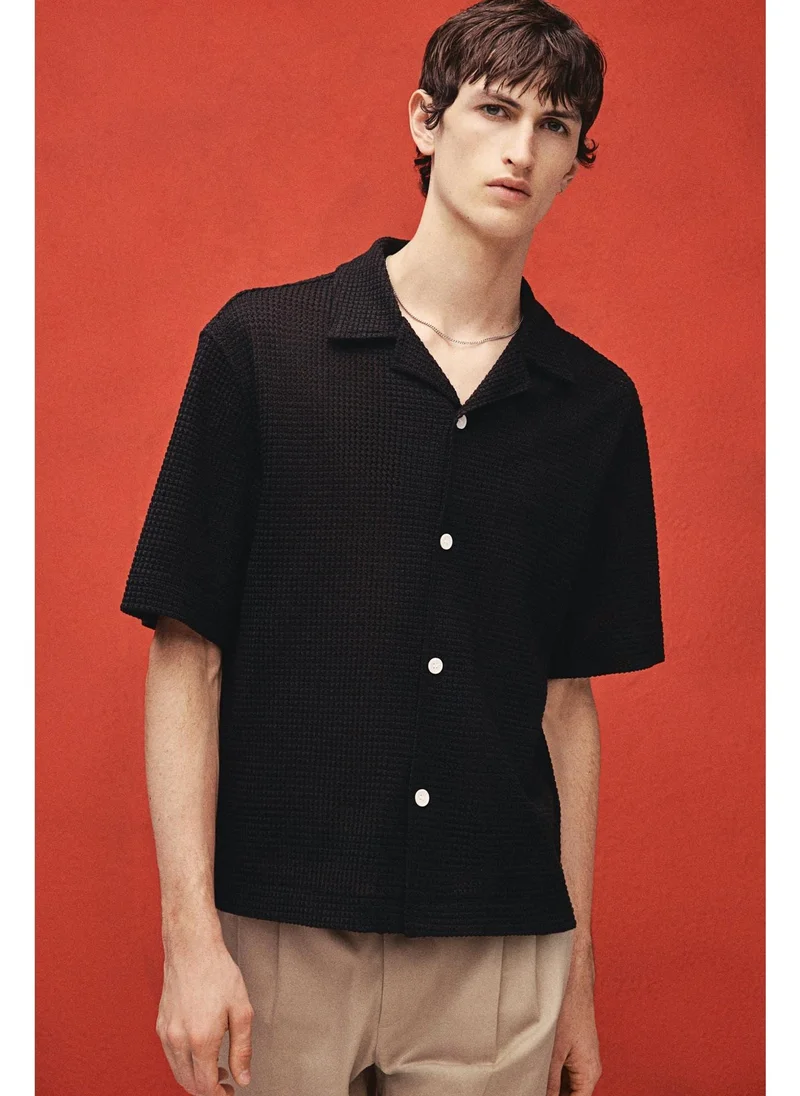 اتش اند ام Regular Fit Jacquard-knit shirt