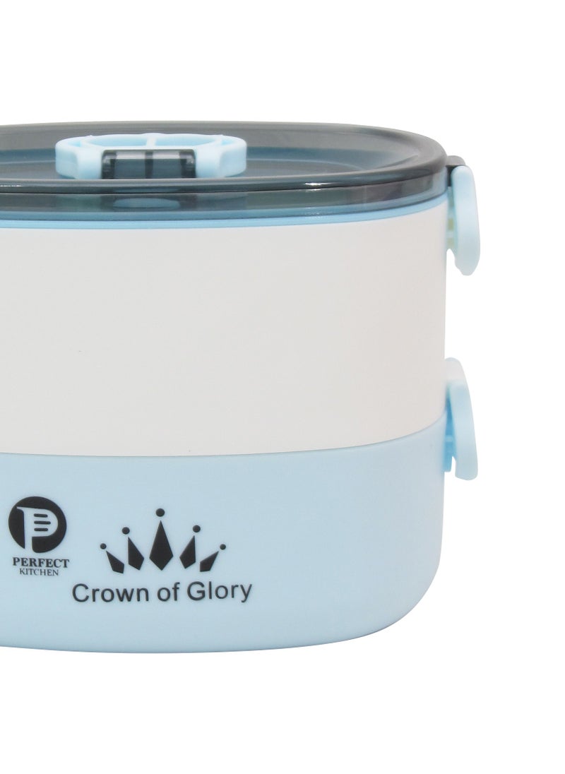 Double layer lunch box 1500ml-blue