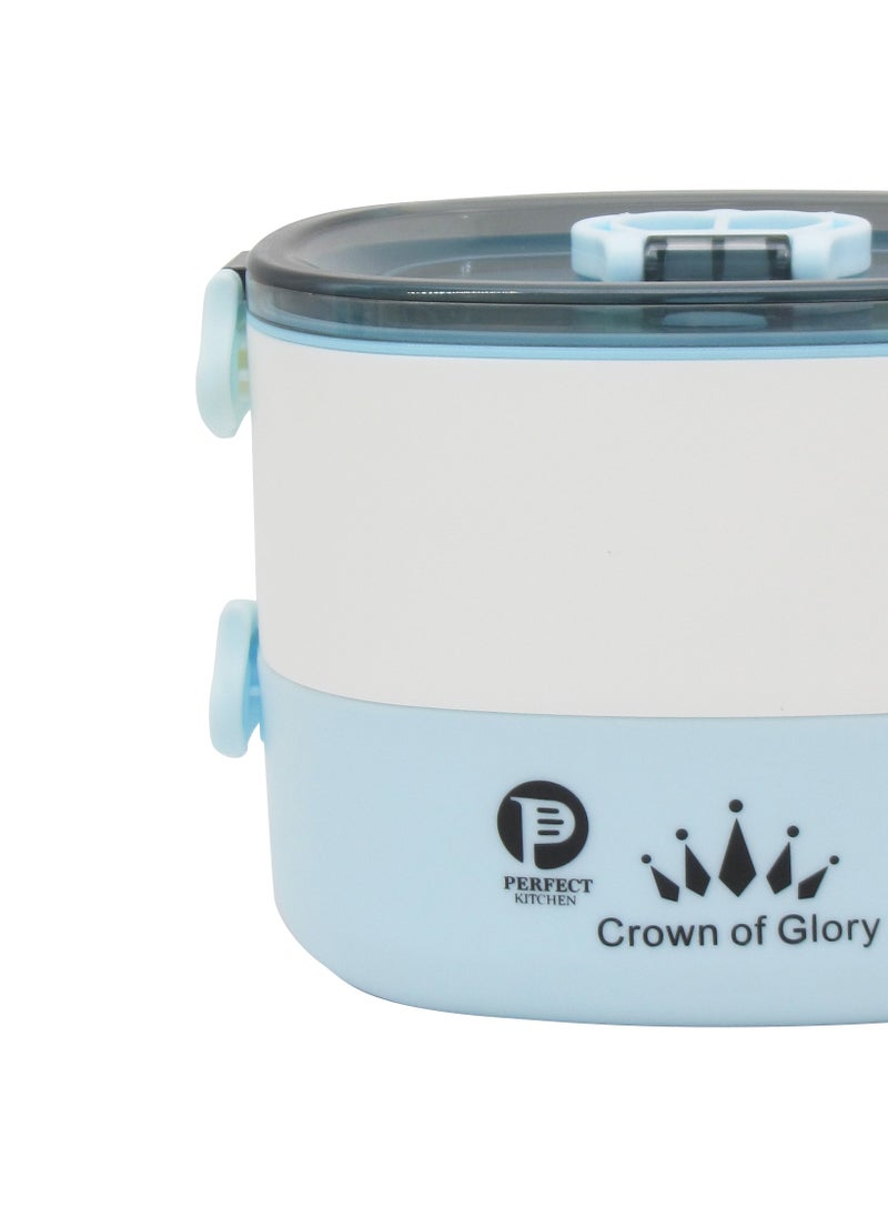 Double layer lunch box 1500ml-blue