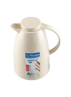 Bister Vacuum Flask 1.0 Liter Plastic Body with White Glass Refill without ASBESTOS  Cream Color  - Image 3